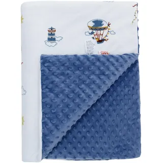 LAT Babydecke Kinderdecke mit Minky - Kuscheldecke Baby Krabbeldecke Kinderwagen Decke Unisex Baby Decke für Neugeborene Kinder, Babydecke Winter (Castle, 100 x 75cm)