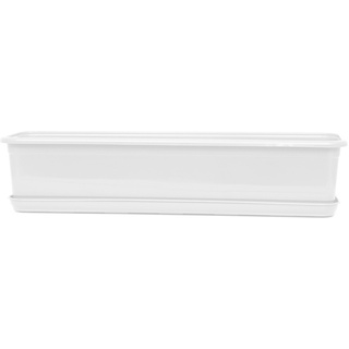 POKM Toolsmarket GmbH Balkonkasten Blumenkasten mit Untersetzer Venus 30 cm Weiß