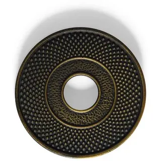 MAOCI Gusseisen-Untersetzer Arare schwarz-Gold 13cm rund für Gusseisen Teekannen