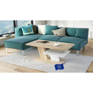 Mazzoni Cliff Couchtisch 110x60cm mit praktischer extra Ablage modern stabil vielseitig als Wohnzimmertisch Beistelltisch Sofatisch Zeitloses Design platzsparend robust für Wohnzimmer kleine Räume