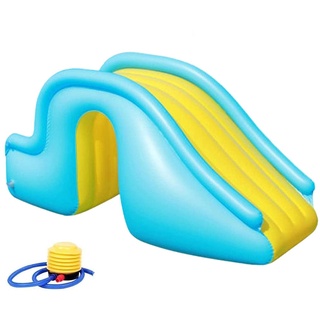 Fencelly Aufblasbare Wasserrutsche mit Luftpumpe, Schwimmbadrutsche, Sommer-Schwimmbadzubehör, Kinderspielzeug, für drinnen und draußen.