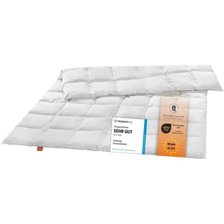 sleepling medium Daunendecke 220x240 cm, Bettdecke, Ganzjahres Decke, 90% Daunen 10% Federn, Daunenbettdecke 220 x 240 cm, Made in EU, Öko-Tex, Downpass, Nomite