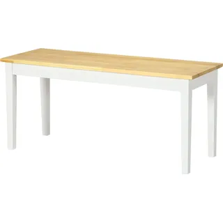HOMCOM Sitzbank 2-Sitzer bis 220 kg belastbar aus Kiefernholz in Weiß, Essbank Küchenbank Wohnzimmerbank 102 x 36 x 45 cm   Aosom.de