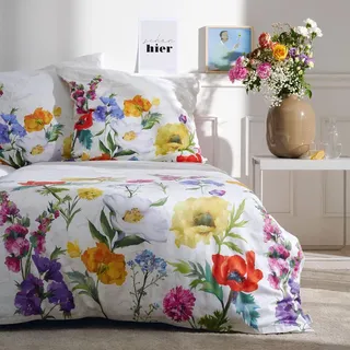 Apelt Mako-Satin Bettwäsche Fiora multicolour 135x200 cm + 80x80 cm - bunt