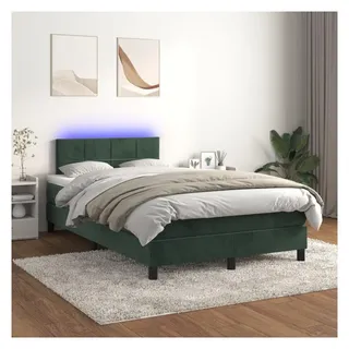 vidaXL Boxspringbett 120 x 200 cm Dunkelgrün