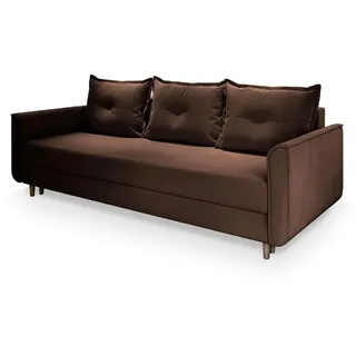 Masseno Bettsofa, Braun, Textil, 220x93x87 cm, Wohnzimmer, Sofas & Couches, Schlafsofas