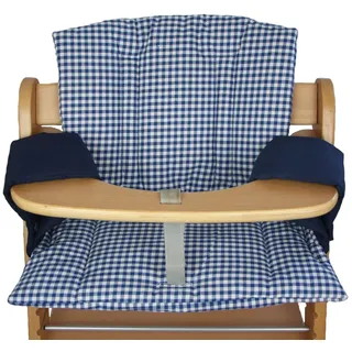 Sitzkissen blau kariert für Hauck/Alpha/Beta 4tlg Treppenhochstuhl