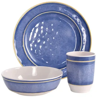 Annastore Geschirr-Set 12-teiliges Camping-Geschirrset Outdoor Geschirr - Campinggeschirr, 4 Personen, Spülmaschinenfest & leicht, 4 Teller, 4 Schalen, 4 Tassen