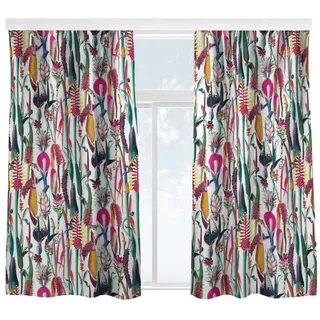 Bilderdepot24 Vorhang Gardine Natur Tropisch Tropisches Luxus Muster Türvorhang Raumteiler (2 St), Multifunktionsband, blickdicht, Samt, Schiebegardinen Küche Schlafzimmer Wohnzimmer Schiebevorhang bunt 130 cm x 200 cm