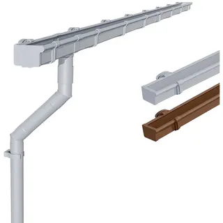 Inefa Dachrinnen Set PVC 3m NW 83 Kastenrinne Grau