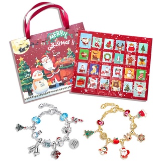 Heikoeco® Weihnachts-Adventskalender - DIY-Schmuck in 24 Fächern, Weihnachten Geschenk Mädchen