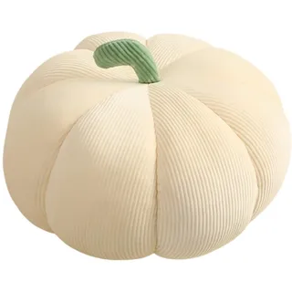 Herfair Kürbis-Überwurfkissen, 3D Plüsch Kürbis Dekokissen Kopfkissen, Halloween Kürbis Deko Kissen, Fotografie, Halloween dekoratives Kissen (beige,55cm)