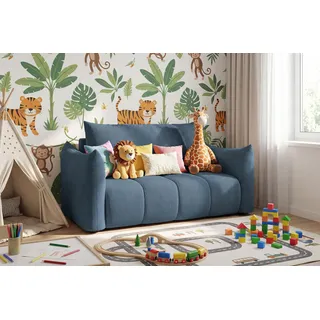 WFL GROUP Schlafsofa Lilo Cordstoff 2-Sitzer Marineblau