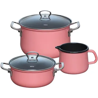RIESS Nouvelle PINK Topf-Set 3-tlg. Kochtopf + Pfanne