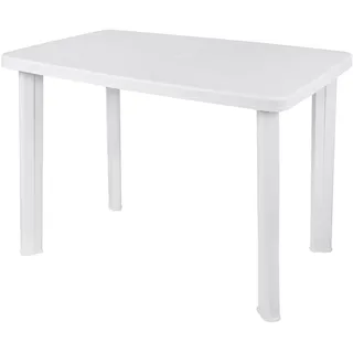 Spetebo Kunststoff Gartentisch weiß 100 x 72 cm rechteckig