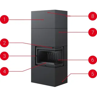 Kratki SIMPLE Box 8 kW Ø 200 rechts Schwarz