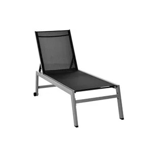 Outsunny Gartenliege schwarz Aluminium B/H/L: ca. 65x102x169 cm