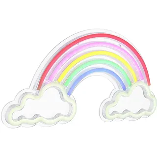LED Wandleuchte Regenbogenlampe Dekoleuchte Kinderzimmerlampe, USB Kabel ON/OFF Schalter, Kunststoff opal klar, L 40 cm