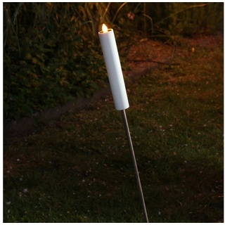 MARELIDA LED Solarleuchte LED Solar Kerze Fackel gelb flackernd 98cm Lichtsensor Gartenstecker, LED Classic, gelb
