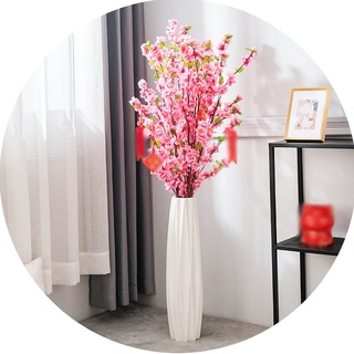 Orange keramische Vase, große Bodenvase, dekorative hohe Blumenhalter für Wohnzimmer, Home Décor getrocknete Blumen Arrangement (Color : Weiß, S : 71cm)