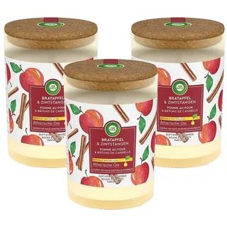 Air Wick Duftkerze 3 x Air Wick Duft Stimmungskerze Bratapfel & Zimtstangen je 185g