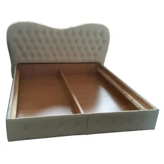 Xlmoebel Polsterbett Chesterfield Designer Bett aus Leder und Textil im eleganten Stil (Bettgestell, CHESTERFIELD BIG WAVE2 BETT), Hergestellt in Europa weiß 200 cm x 220 cm x 110 cm