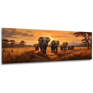 Diamond Painting Erwachsene, Diamond Painting Elefant, Diamond Painting Groß xxl 30x90cm, Diamant Painting Bilder, Sonnenuntergang Diamond Painting Eckige Steine,Diamond Painting für Home Decor MX-109