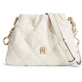 Tommy Hilfiger TH Feminine Mini Crossover Umhängetasche Kunstleder Beige/White