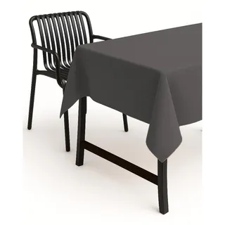texpot Tischdecke 130 x 130 cm Dunkelgrau Leinenoptik Lotuseffekt Fleckschutz Bügelfrei Tischtuch