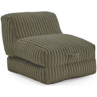 XXL-Sessel INOSIGN "Pia" Sessel Gr. Breitcord, Bettfunktion, B/H/T: 83 cm x 80 cm x 95 cm, grün XXL Sessel Loungesessel in Megacord, 2 Größen, Schlaffunktion und Pouf-Funktion