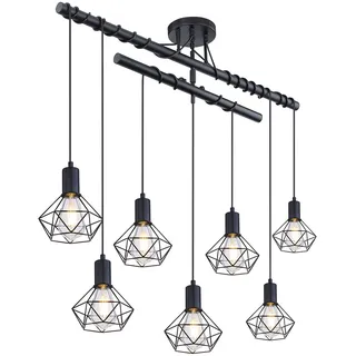 GLOBO Hängelampe 7-flg. E27 100 cm schwarz Metall