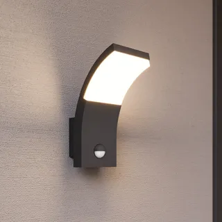 LUCANDE Außenwandleuchte Aluminium 19,8 cm mit Bewegungsmelder schwarz
