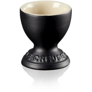 Le Creuset Steinzeug Eierbecher mit Stand-Fuß, 9 g, 5.3 x 5.3 x 5.9 cm, Schwarz matt, 81702000000099