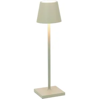 Zafferano, Poldina Micro Lampe, Kabellose, Wiederaufladbare Tischlampe mit Touch Control, Geeignet für Wohnzimmer und Außenbereich, Dimmer, 2200-3000 K, Höhe 27,5 cm, Farbe Sand