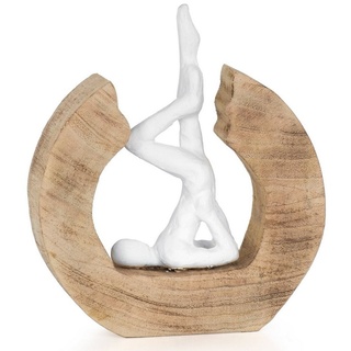 Moritz Skulptur Yoga Schulterstand, Holz Deko Figuren Wohnzimmer Holzdeko Objekte Holzdekoration