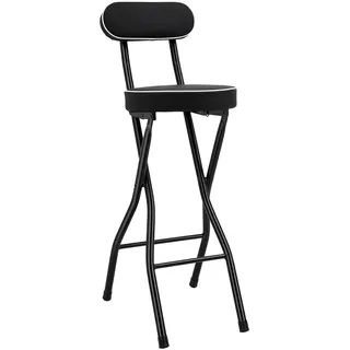 aefxNika Klappbarer Barhocker 2er Set – Stehhocker mit Rückenlehne, 65 cm Sitzhöhe, Hochstuhl klappbar, Stabiler Barhocker für Tresen & Küche, Tragkraft 125 kg