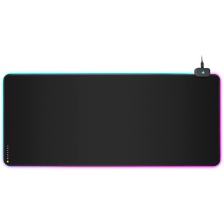Corsair MM700 RGB Extended Cloth Gaming-Mauspad - 930mm x 400mm - 360° RGB-Beleuchtung - Zwei USB-Port-Hub - Dickes Gummi - Schwarz