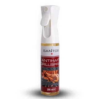 SANTOS Multi-Funktionales BBQ Grillspray 280 ml - Rostschutz, Pflege, Antihaft-Beschichtung - 100% natürliche Inhaltsstoffe, geschmacksneutral