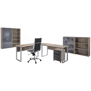 BMG-Möbel Büro Office Edition Set 1, Sonoma eiche/anthrazit