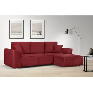 OTTO home Ecksofa OTTO HOME "BEATRICE optionale Schlafsofa mit Bettkasten, B/T/H: 265/170/86 cm", rot, B:265cm H:86cm T:170cm, 100% Polyester, Sofas, Ecksofa, L-Form, wahlweise auch mit Bettfunktion und Bettkasten