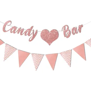 Candy Girlande, Bar Deko, Glitter Wimpelkette, Banner, Schild