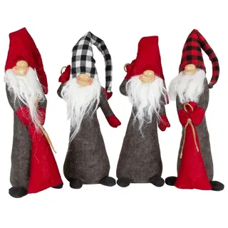 Christmas Paradise Weihnachtsfigur stehender Wichtel 30cm (44cm) (Weihnachtswichtel, 4 St., im Set), verschieden farbige Gnome, 4 Designs, Weihnachtsdeko