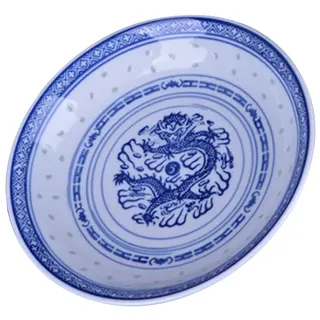 VICASKY Keramik Teller Drachenmuster Vintage 1Stk Blau Weiß Obstteller Porzellan 18,5Cm Haushalt Dessert Sushi Snackteller Servierteller für Küche Esstisch