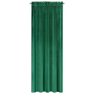 Eurofirany Vorhang SAMANTHA Blickdichte Vorhänge aus Samt, weiches Velvet, Kräuselband grün 140 cm x 300 cm