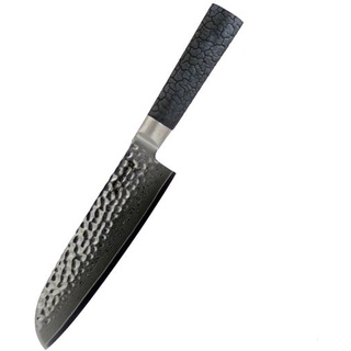 Santoku Messer Damast - 19cm Klingenlänge Santoku Küchenmesser Santoku Damastmesser  Japanisches Damaststahl Ascheoptik