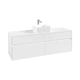 Waschbeckenunterschrank 160 x 55 cm Glossy White