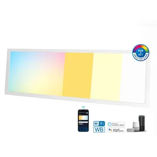 Aigostar 120x30-RGB+CCT LED Panel 1 eckig weiß Aluminium