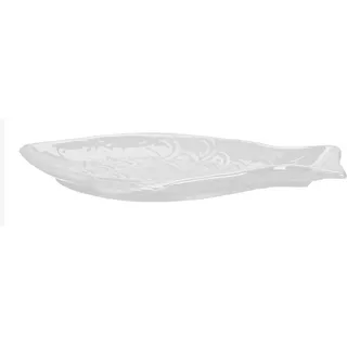 Ambia Home Platzteller, Weiß, Keramik, Fische, Fisch, 13.4x2.1x21.2 cm, Lfgb, lebensmittelecht, Essen & Trinken, Geschirr, Teller, Platzteller