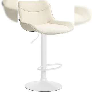 CLP Barhocker Vonore 1er Höhenverstellbar 40 x 40 x 100 cm Beige/Weiß