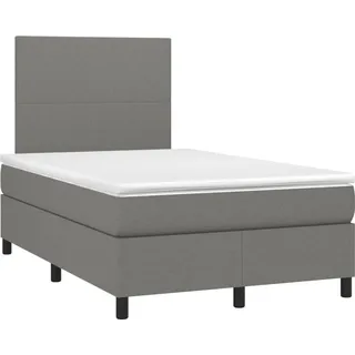 vidaXL Boxspringbett 120 x 190 cm Dunkelgrau